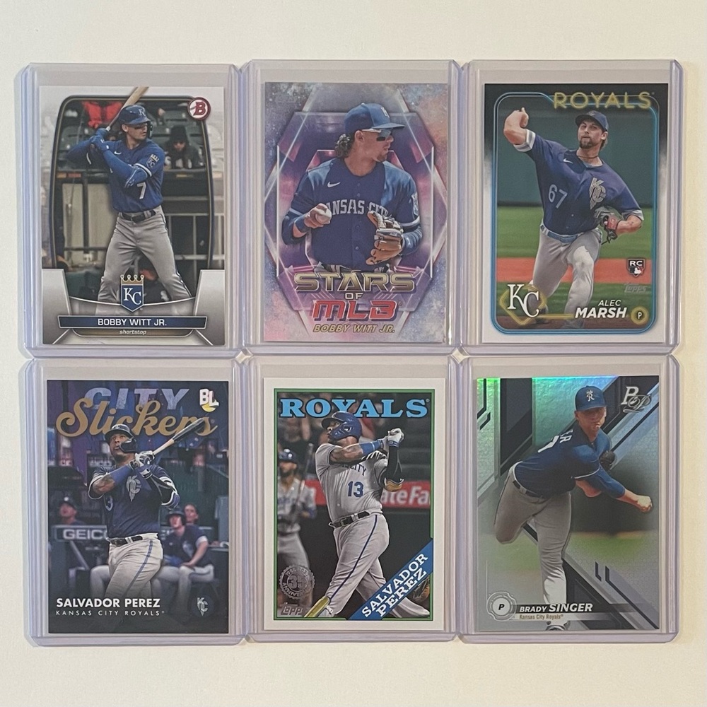 Lot of 6 Kansas City Royals Topps MLB Baseball Cards